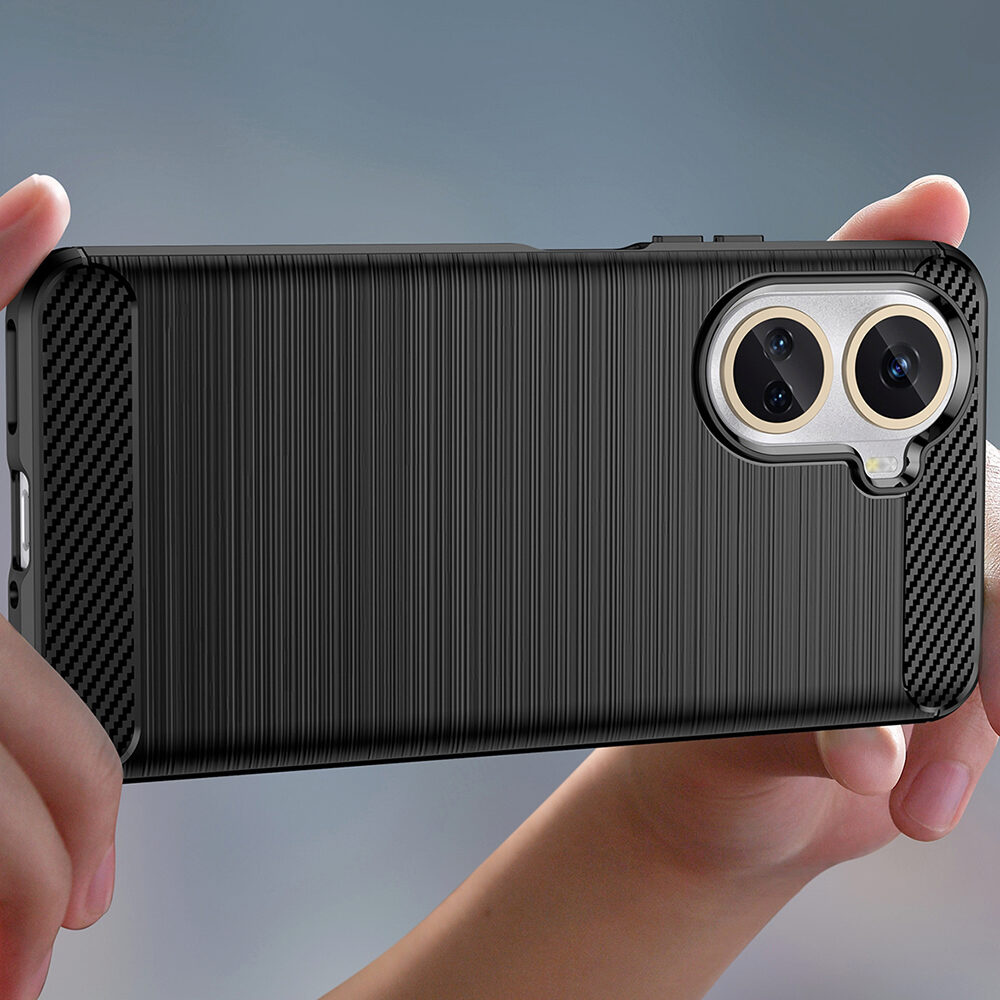 Husa pentru Huawei nova 10 SE Techsuit Carbon Silicone Negru