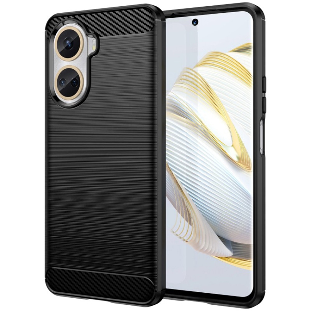 Husa pentru Huawei nova 10 SE Techsuit Carbon Silicone Negru