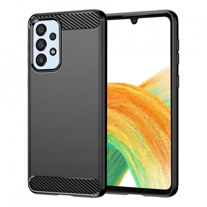 Samsung Galaxy A33 5G tok - Techsuit Carbon Silicone - Fekete