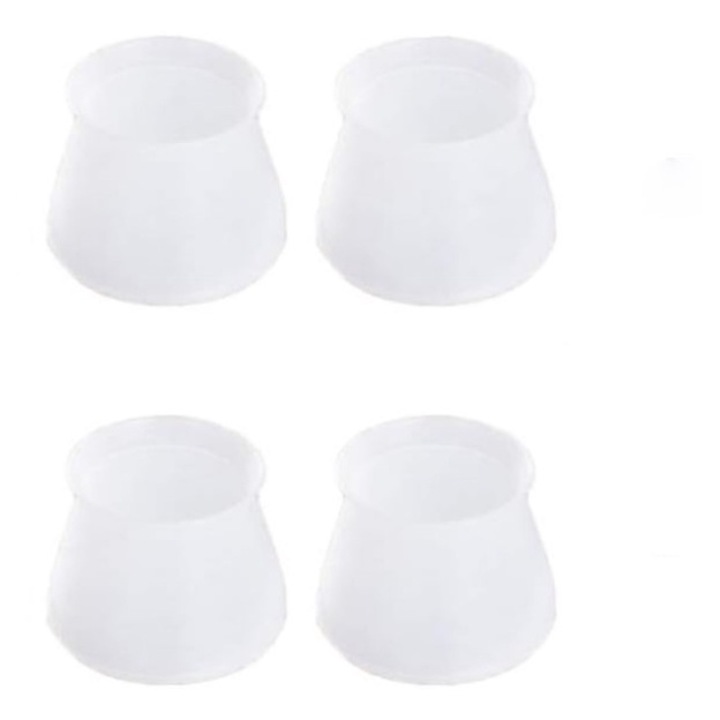 Set 4 Protectii din Silicon, Dimensiune Universala, pentru Picioare de Scaune si Mese, Transparente, CBD CORAL BEST DEALS 3 cm 4 cm 0.3 mm