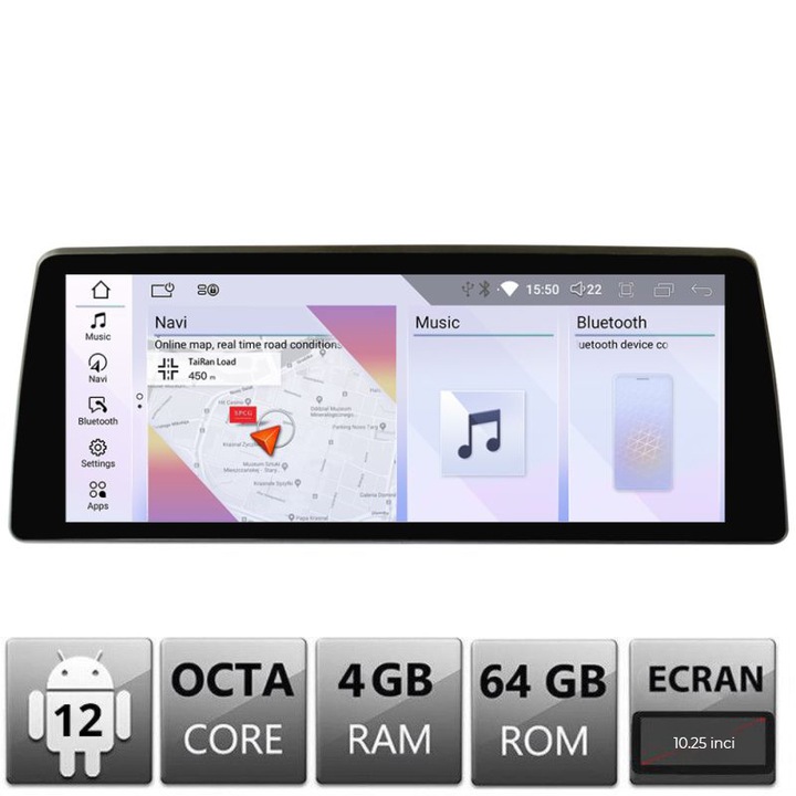 Navigatie BMW Seria 1 E87 2003-2008 CCC Android ecran 10.25" 4+64 4G BT