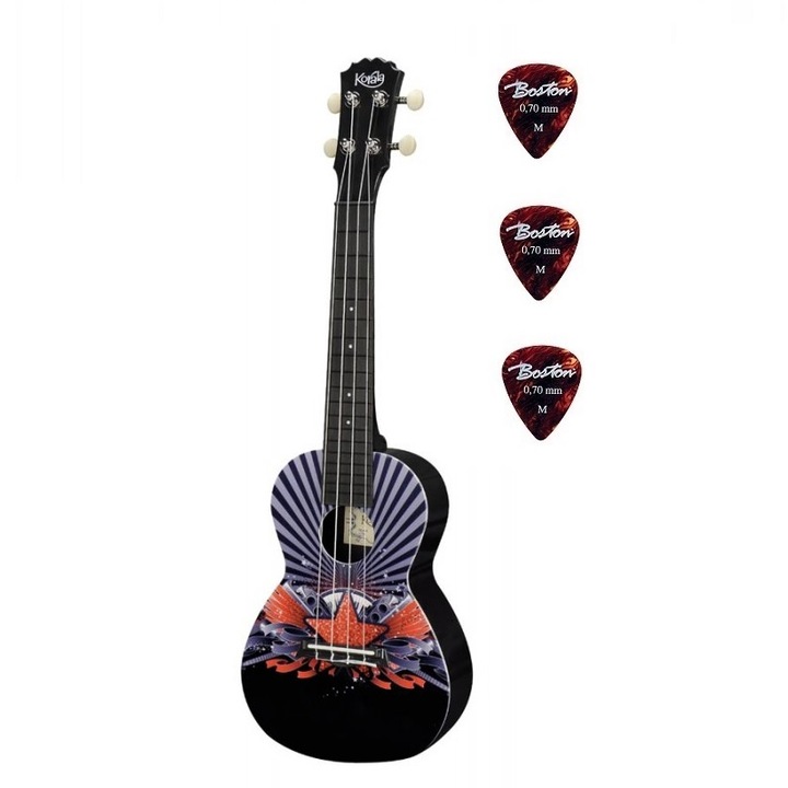 Korala koncert ukulele készlet PUC30 design 011, polikarbonát, 61cm, 3 húr
