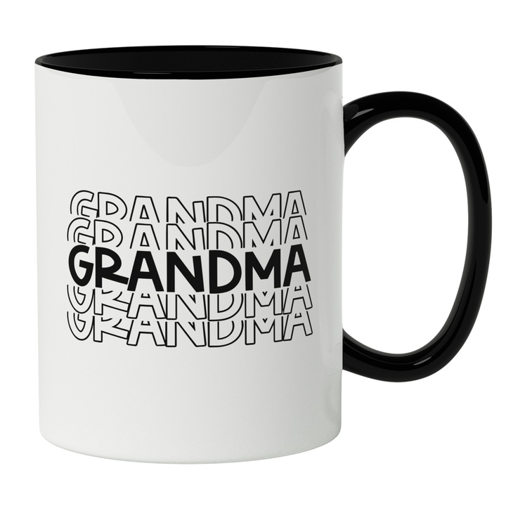 Cana Cu Text In Engleza Repetat Grandma, Bunica, Cei Mai Buni Bunici, Iubitorii De Familie, 330 ml