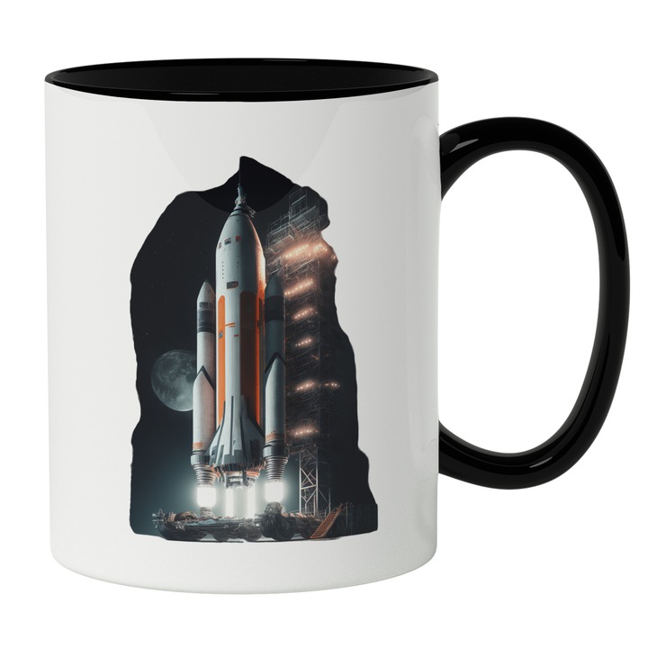 Cana Cu Nava Spatiala Decoland, Luna Plina, Lumini Puternice, Iubitorii De Viata astronomica, 330 ml