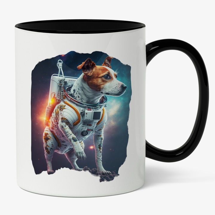 Cana Cu Caine In Costum spatial Astronaut In Spatiu, Culoare Maro Alb Talie Mica, Animal De Companie, Iubitorii De Astronomie, 330 ml