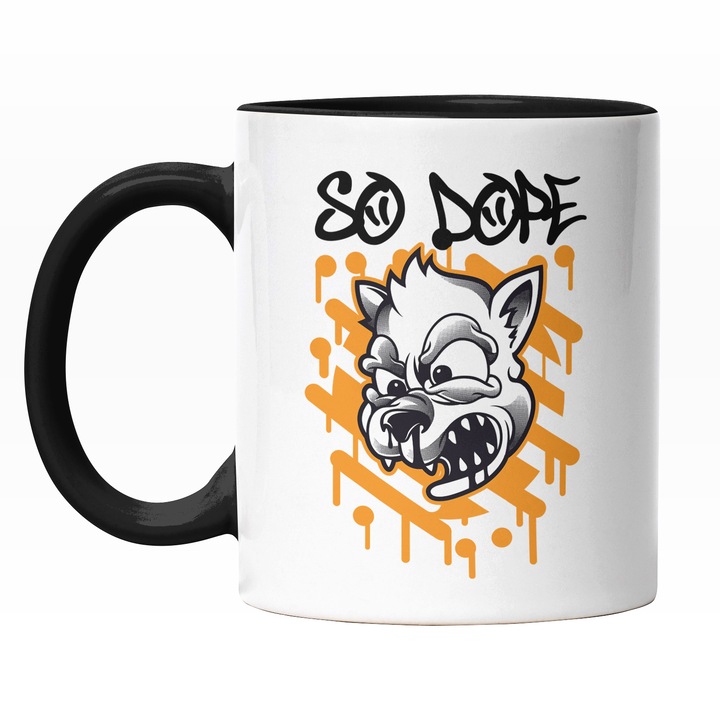 Cana Cu Portret Caine Chip Nervos, Pictura Portocalie Curgatoare, Text In Engleza So Done, Iubitorii De Natura, 330 ml