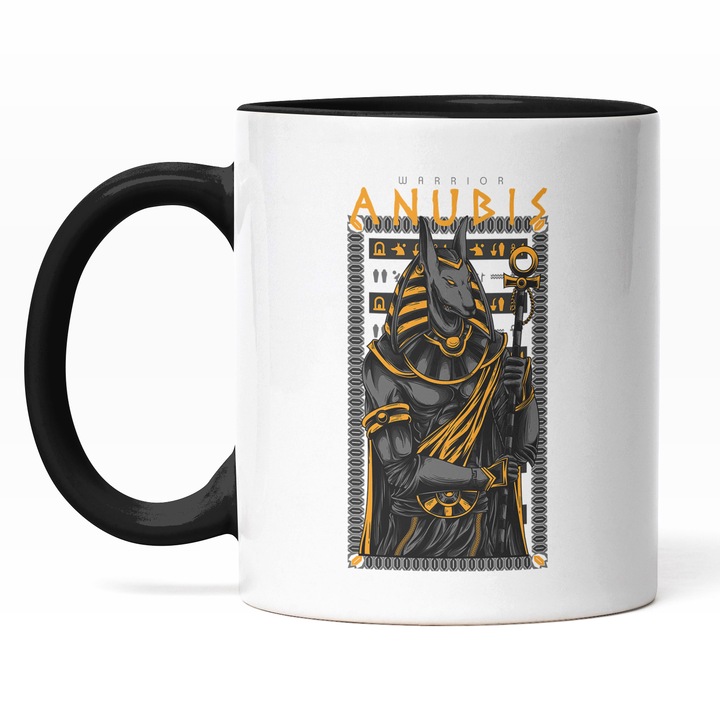 Cana Cu Caine In Costum still Faraon, Text In Engleza Anubiz, Ilustratie, Unica, Creativitate, 330 ml