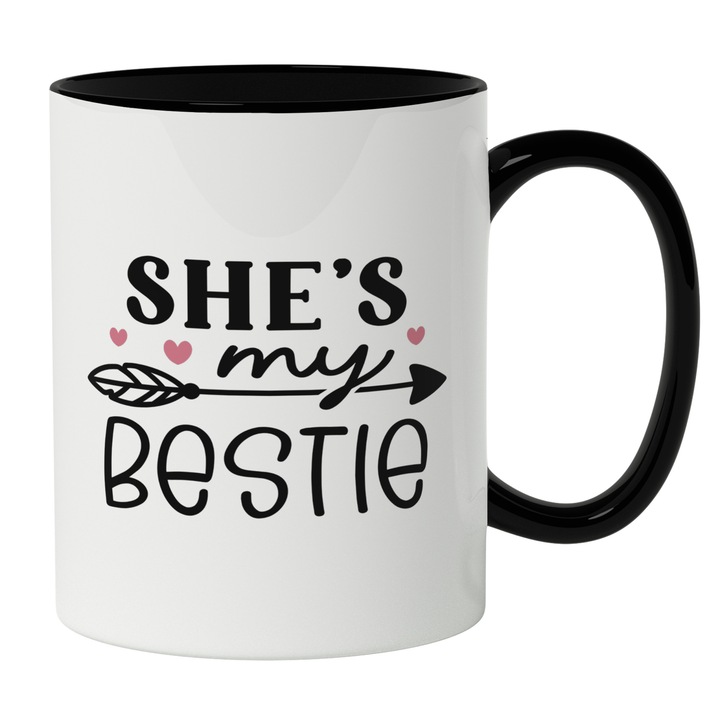 Cana Cu Sageata, Text In Engleza She's My Bestie, Cele mai bune Prietene, Iubitorii De Prietenie, 330 ml