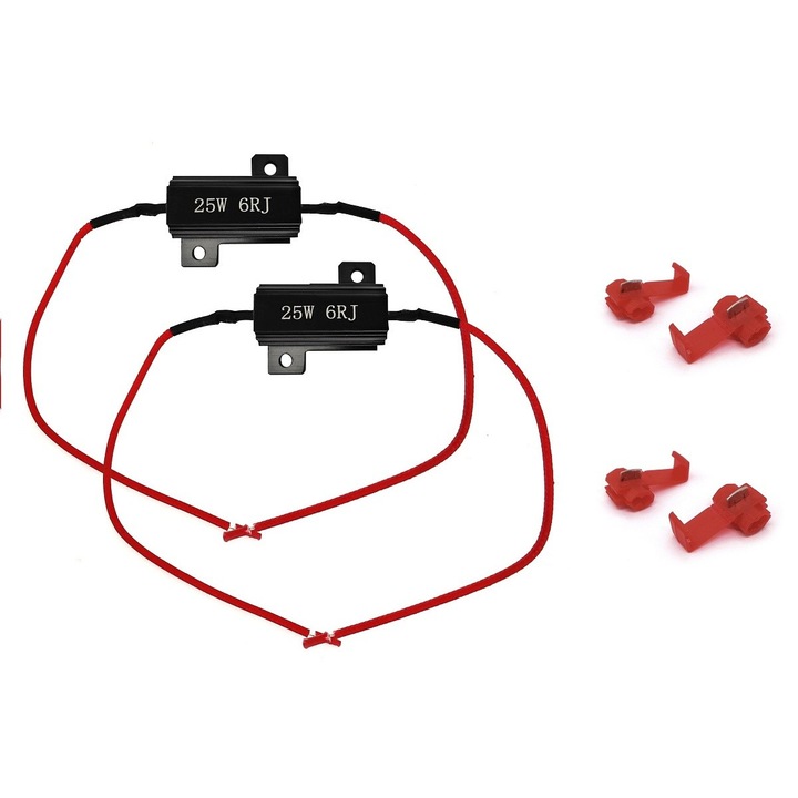 Set 2 becuri auto, motoLEDy, CAN eroare de decodare a erorilor, rezistor 25W, 6 Ohm, 12V