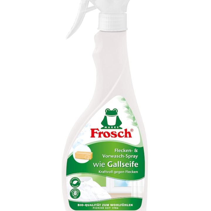 Spray pentru indepartarea petelor Frosch, haine albe si colorate, 500 ml
