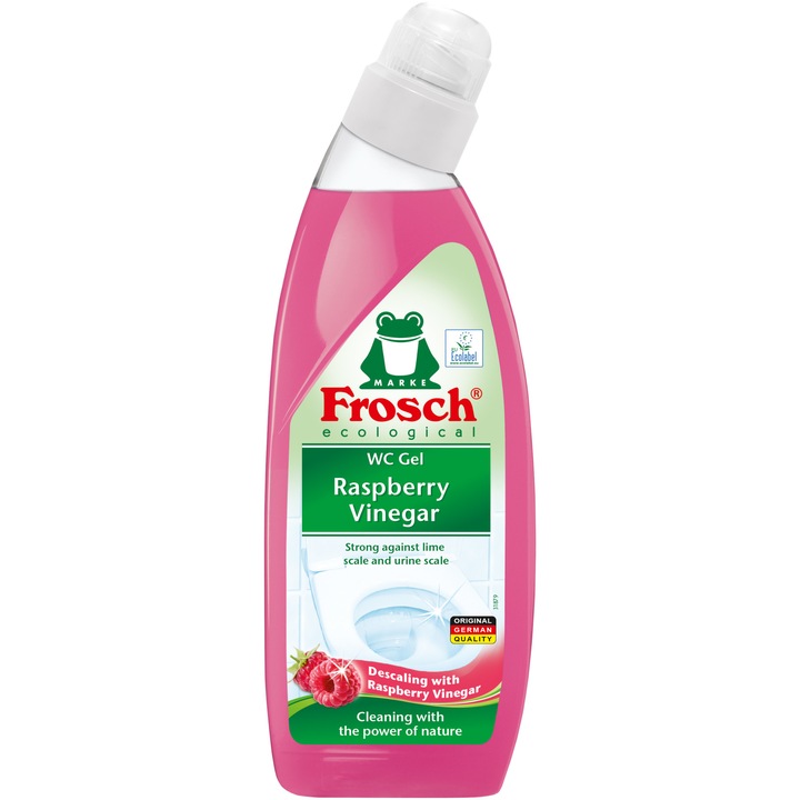 Detergent ecologic de toaleta, anticalcar, otet zmeura, Frosch, 750 ml