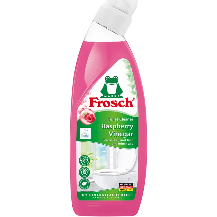 Detergent ecologic de toaleta, anticalcar, otet zmeura, Frosch, 750 ml