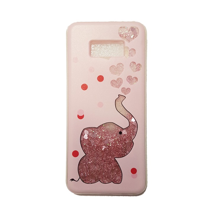 Кейс за Samsung Galaxy S8 Plus, G955, Liquid Glitter Case Elephant pink