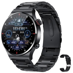 Ceas SmartWatch JustZEN™ QW33, HD Touch Display, 1.28", Apelare Bluetooth, Buton Rotativ, Notificari, Monitorizare Ritm Cardiac si EKG, MultiSport, Autonomie 5-7 zile, Negru