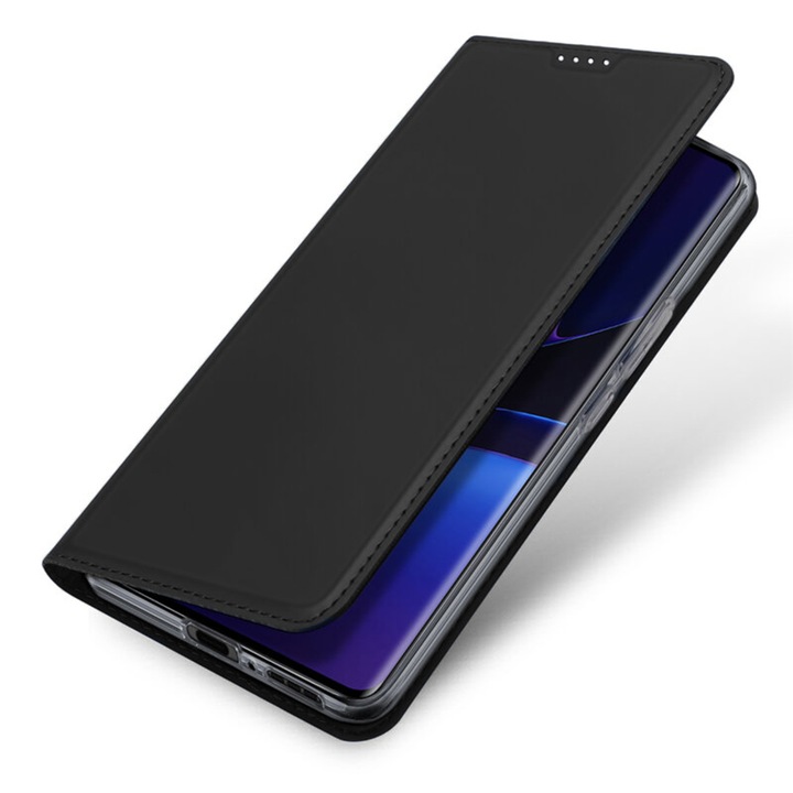 Кожен флип калъф за Samsung Galaxy S24, магнитно закопчаване, тип книга, уникален дизайн, мек на допир, картодържател, екологична кожа, пълна защита, черен