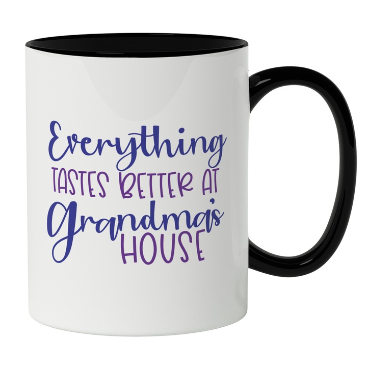 Cana Cu Inima Text In Engleza Everything Tastes Better At Grandma's House, Bunica, Cea Mai Buna Bunica, Iubitorii De Familie, 330 ml
