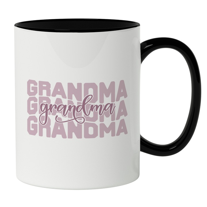 Cana Cu Text In Engleza Grandma Repetata, Bunica, Cea Mai Buna Bunica, Iubitorii De Familie, 330 ml