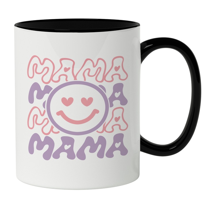 Cana Cu Smiley face Ochii Inimi, Text mama, Cea Mai Buna Mama, Iubitorii De Familie, 330 ml