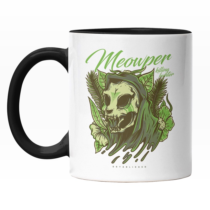 Cana Cu Craniu Schelete Motan Pisica Monstru Din Jungla Text In Engleza Meowper, Iubitorii De Filme Horror, 330 ml