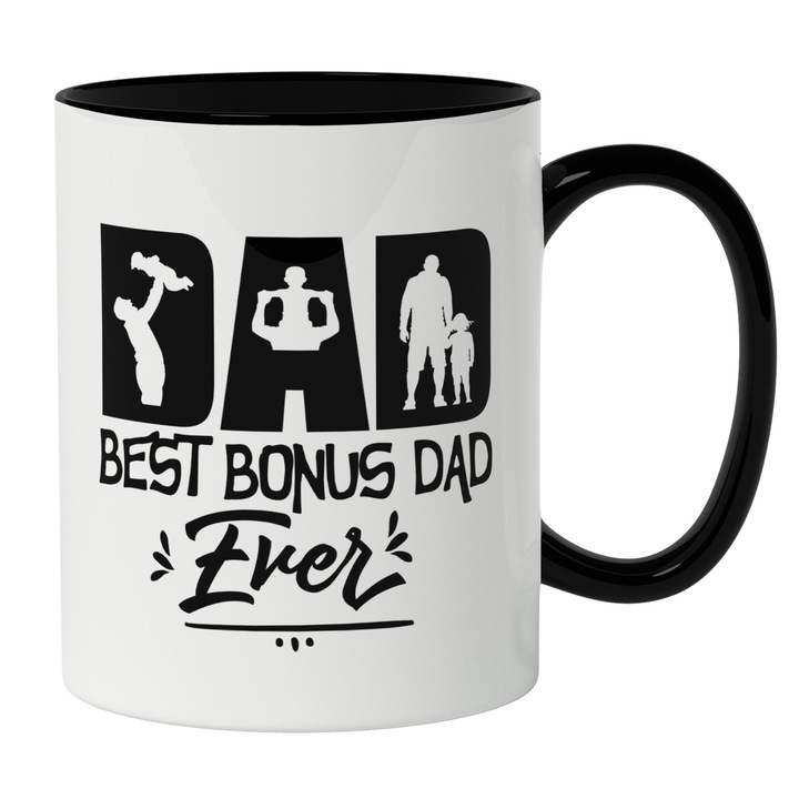 Cana Cu Text In Engleza Best Nonus Dad Ever, Tata Vitreg, Cel Mai Bun tata, Iubitorii De Familie, 330 ml