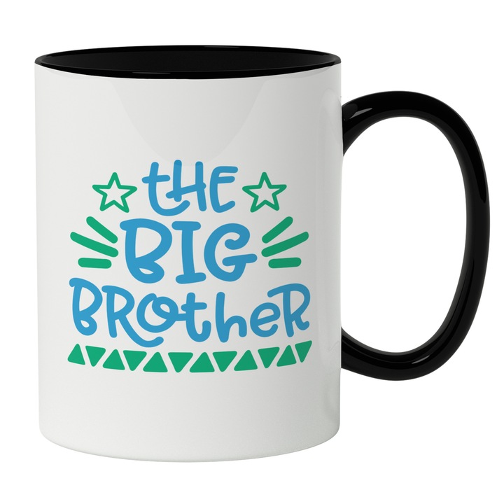 Cana Cu Text Colorat In Engleza The Big Brother, Cel Mai Bun Frate, Fratele Mai Mare, Best Friend, Iubitorii De Familie, 330 ml