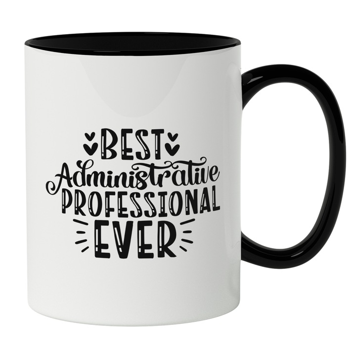 Cana Cu Mesaj In Engleza Best Admintrative Professional Ever, Iubitorii De Cadouri, 330 ml