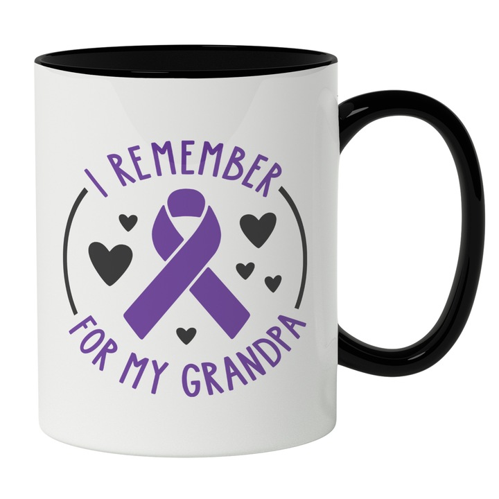 Cana Cu Text In Engleza I Remember For My Grandpa, Semn Doliu, Bunic, Cel Mai Bun Bunic, Iubitorii De Familie, 330 ml