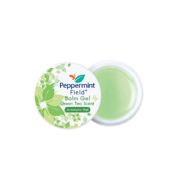 Balsam Gel Green Tea Scent cu mentol, camfor, eucalipt, Peppermint Field, Thailanda, 8g