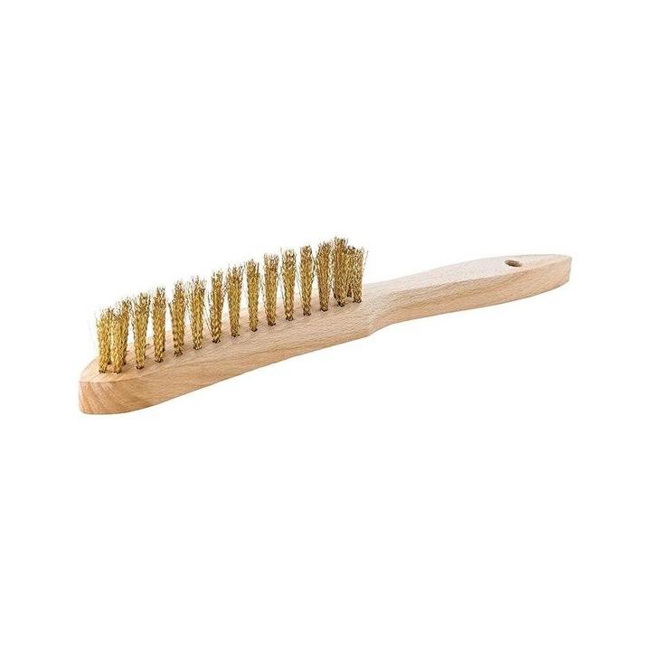 Kézi drótkefe színesfémekhez, 4 soros, 0,3 mm, Fortis