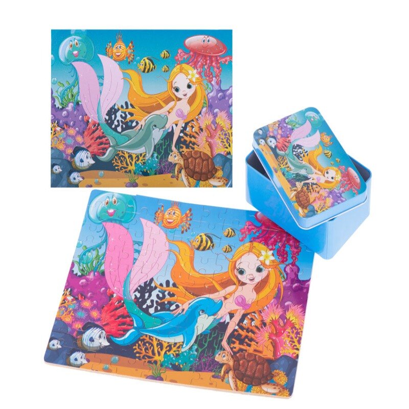 Puzzle din Lemn 100 de Piese 2 in 1 Velixo®, Dinozauri cu Cifre si