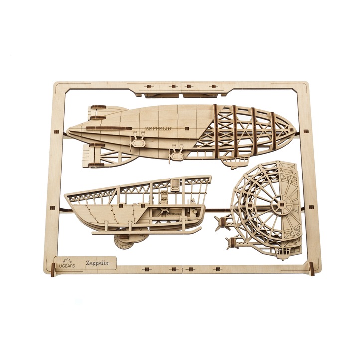 Mechanikus fa puzzle, Ugears, Zeppelin 2.5D, 49 db