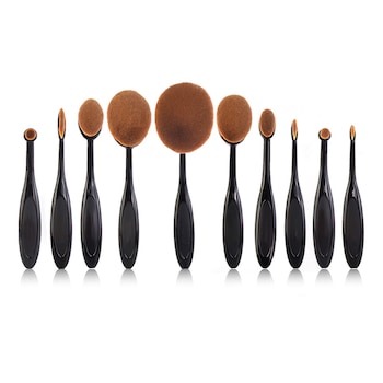 Set 10 pensule machiaj ovale Professional Beauty Set 10 pensule machiaj ovale Professional Beauty