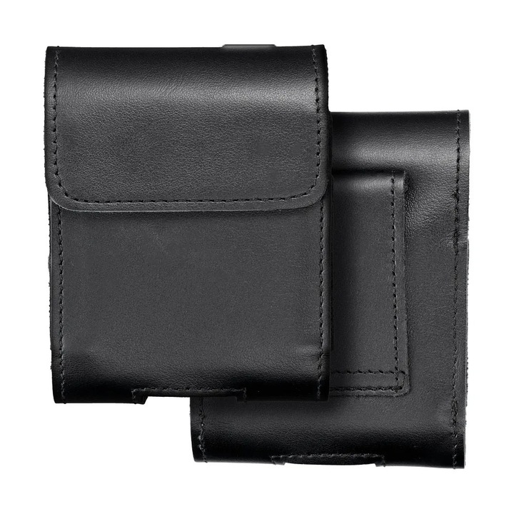 Универсален калъф за телефон, съвместим с Samsung Galaxy Flip 3 5g / Flip3 5g, естествена италианска кожа, магнитно закопчаване, чанта за телефон, водоустойчив, щипка за колан, оптимална защита, черен