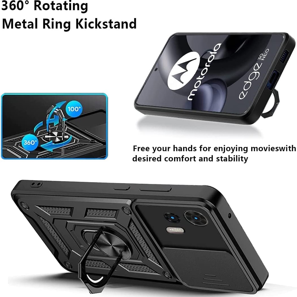 Husa Motorola Edge 30 Neo protectie camera Techsuit CamShield Series, negru
