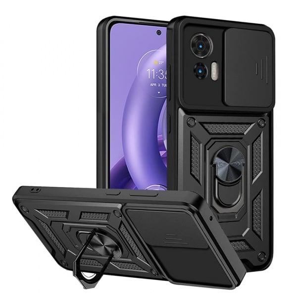 Husa Motorola Edge 30 Neo protectie camera Techsuit CamShield Series, negru
