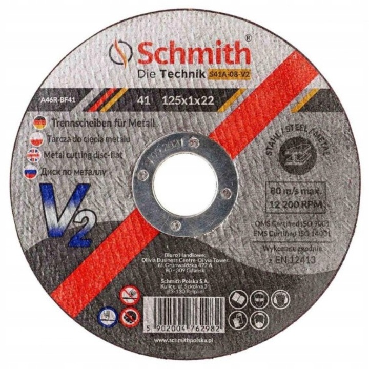 Discde taiere metal V2, Schmith, 230x2,0x22,2mm, fara bavuri