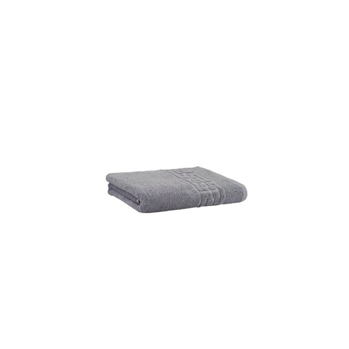 Кърпа за лице с гръцки десен, Сива, 50 х 90