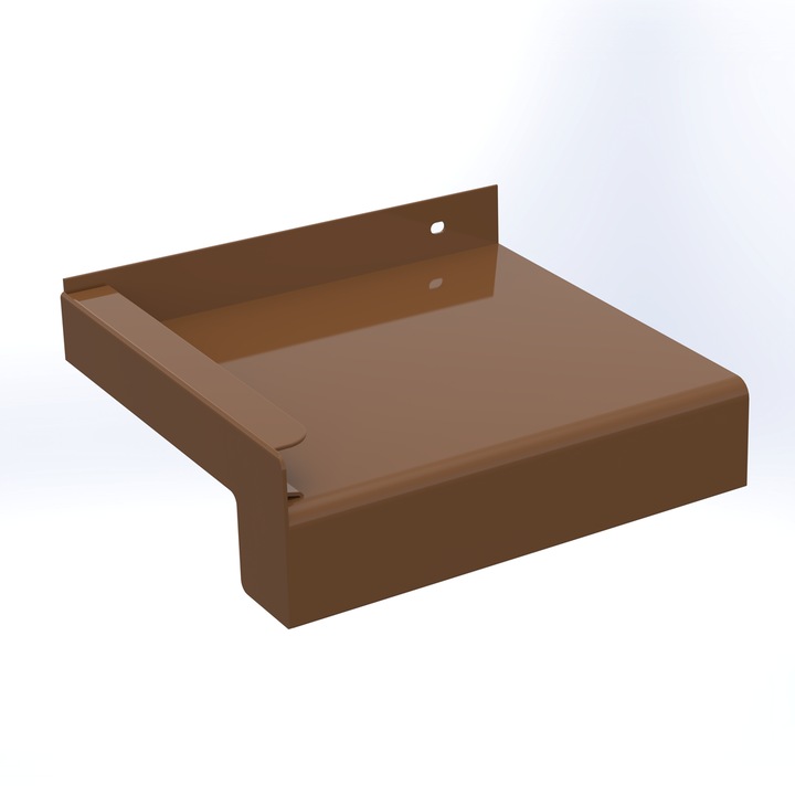 Set glaf exterior din aluminiu stejar auriu, latime 150 mm, lungime 800 mm, include si capacele laterale realizate din aluminiu