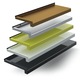 Set glaf exterior din aluminiu bronz deschis, latime 340 mm, lungime 800 mm, include si capacele laterale realizate din aluminiu