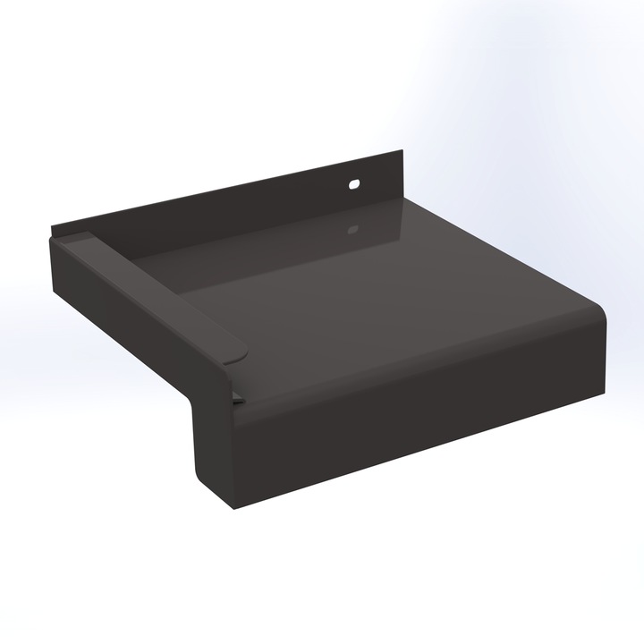 Set glaf exterior din aluminiu maro, latime 240 mm, lungime 800 mm, include si capacele laterale realizate din aluminiu