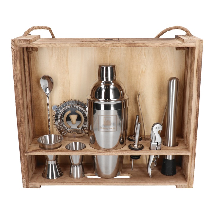 Csapos készlet, 11 darabos ezüst vitrines dobozban