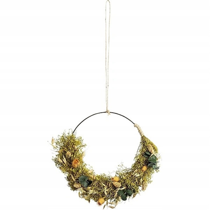 Coronita decorativa, Metal/Iuta, 30 cm, Multicolor