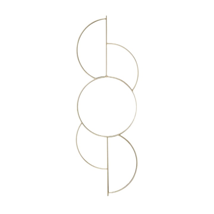 Oglinzi de perete decorative din metal/sticla, Auriu, 27 x 80 cm