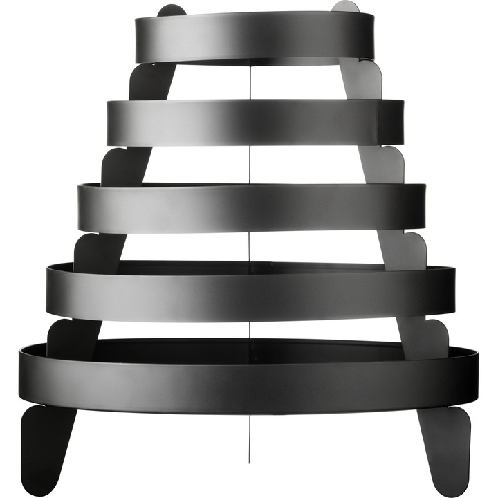 Cos pentru foc, Metal, 55 cm, Negru