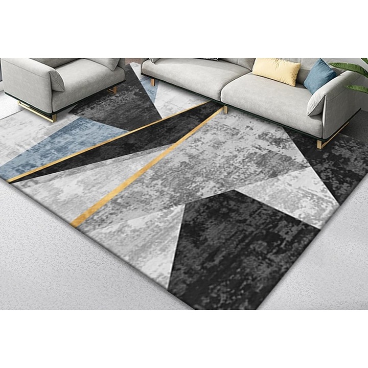 Незалепващ килим, полипропилен / имитация на кашмир, многоцветен, 200x300 см
