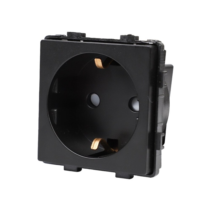 Обикновен модул за гнездо без рамка от стъкло LUXION, черен