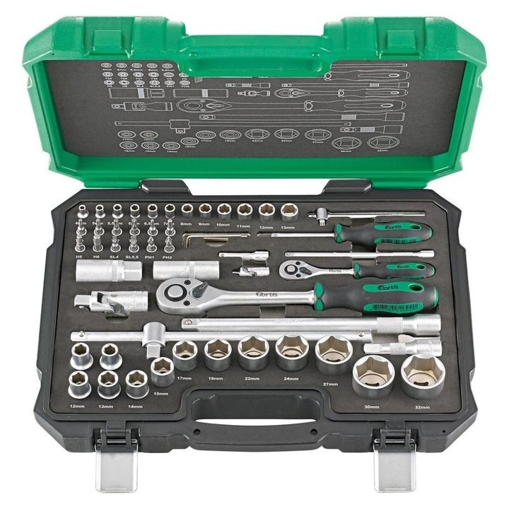 Trusa de scule Fortis, 55 piese