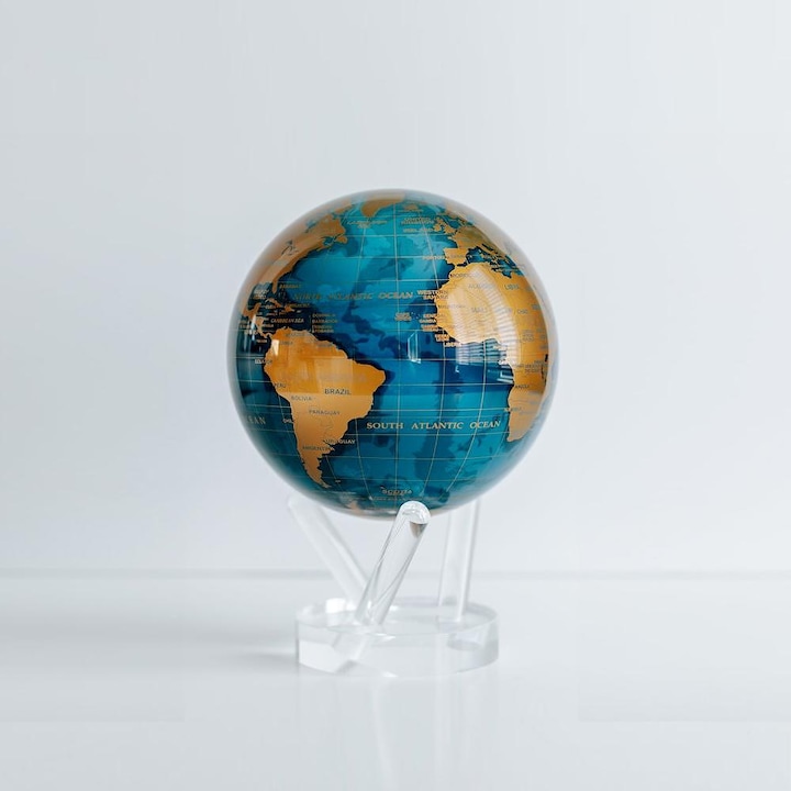 Въртящ се соларен глобус Mova Globe Син/Златен