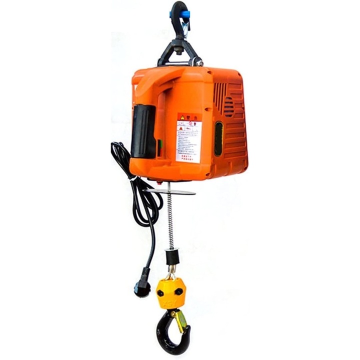 Преносим електрически телфер, 220V, 500 кг, 3 в 1, оранжев