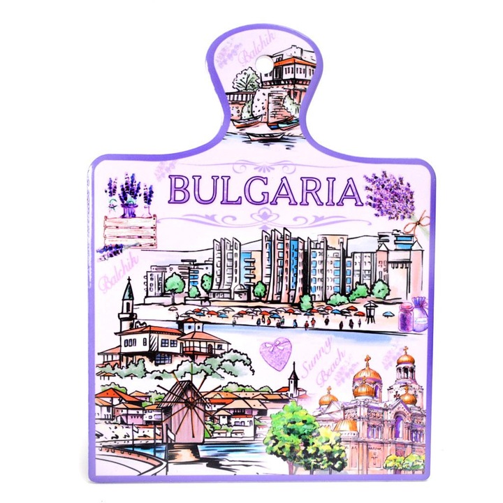 Ahelos alátét, deszka, forró tálalás, kerámia/parafa, 16x21 cm